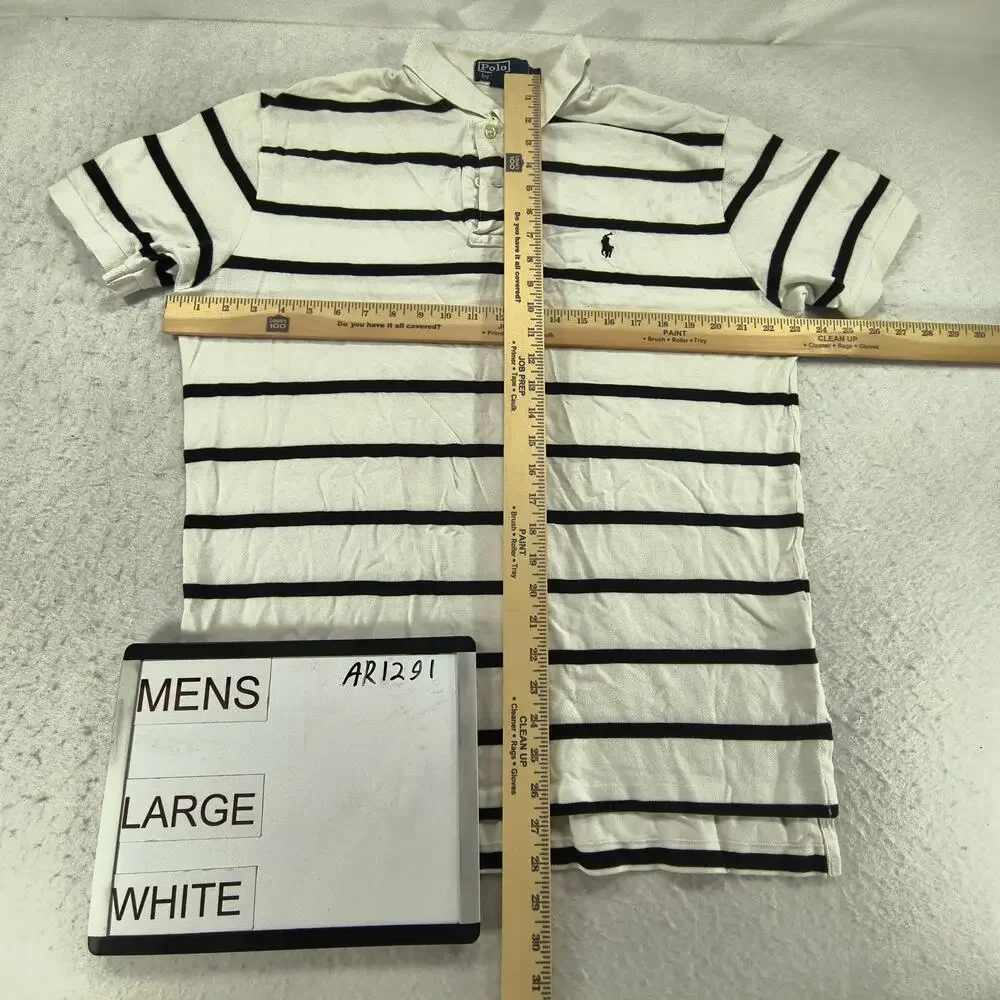 Polo by Ralph Lauren Short Sleeve Collared Polo Shirt Mens Size Large L White
